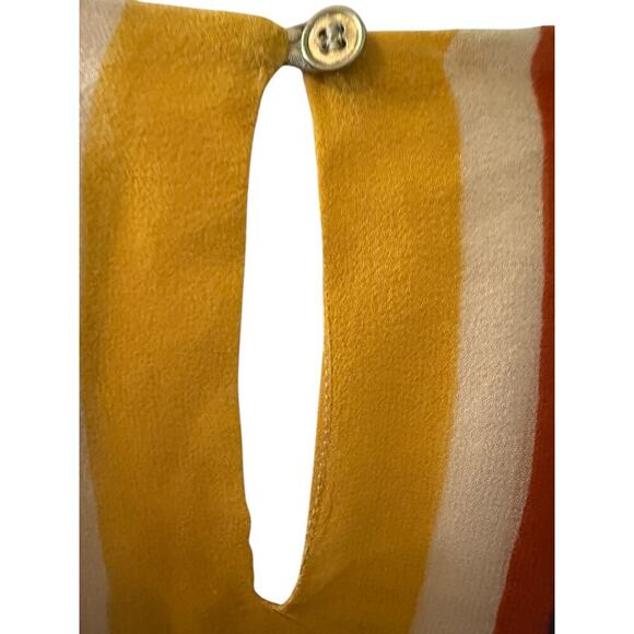 Anthropologie Maeve Sheer Silk Mullticolor Striped Blouse   S - Picture 8 of 10